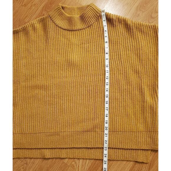 Topshop Mustard Knitted Funnel Neck Sweater Sz MP - Picture 9 of 11